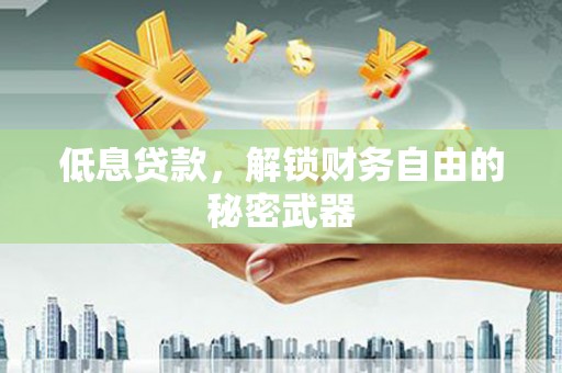 利通低息贷款，解锁财务自由的秘密武器