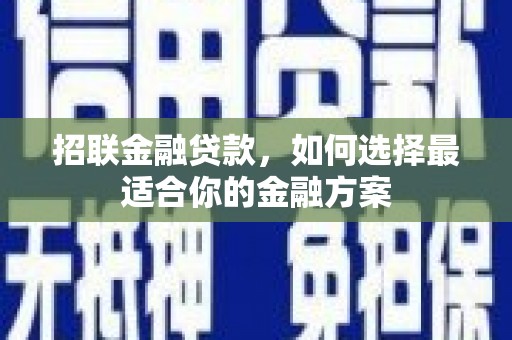 利通招联金融贷款，如何选择最适合你的金融方案