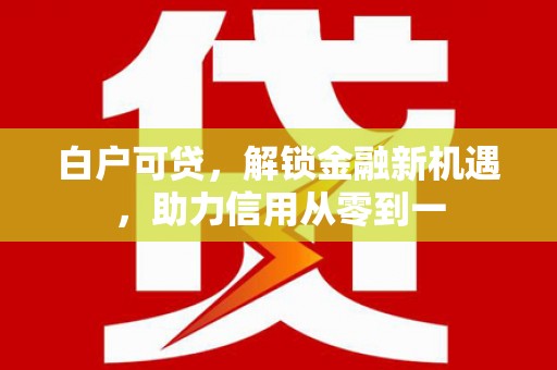 利通白户可贷，解锁金融新机遇，助力信用从零到一