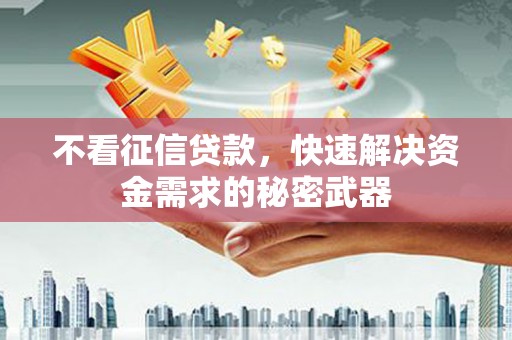 利通不看征信贷款，快速解决资金需求的秘密武器