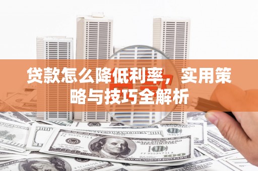 利通贷款怎么降低利率，实用策略与技巧全解析