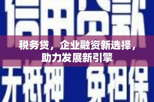 利通税务贷，企业融资新选择，助力发展新引擎
