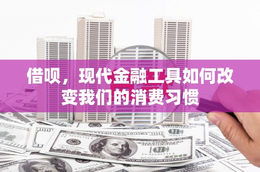利通借呗，现代金融工具如何改变我们的消费习惯