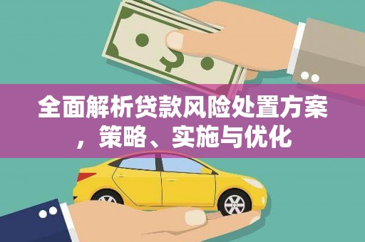 利通全面解析贷款风险处置方案，策略、实施与优化