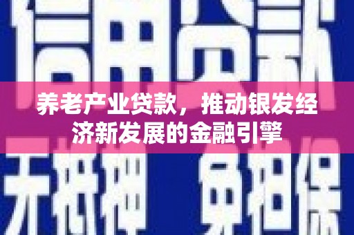 利通养老产业贷款，推动银发经济新发展的金融引擎