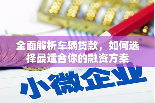 利通全面解析车辆贷款，如何选择最适合你的融资方案